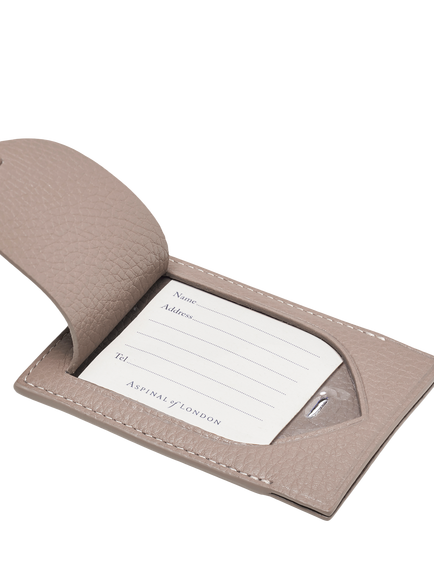 Aspinal of London Leather Luggage Tag, Moleskin - view 2, Moleskin