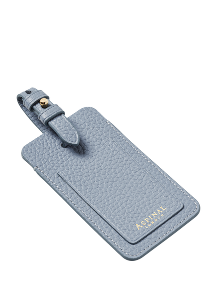 Aspinal of London Leather Luggage Tag, Sky Blue, Sky Blue