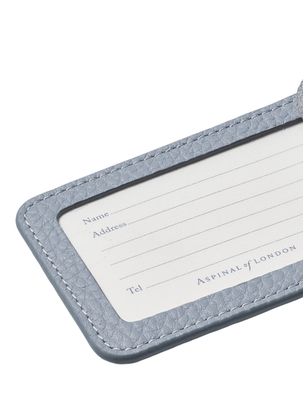 Aspinal of London Leather Luggage Tag, Sky Blue - view 2, Sky Blue