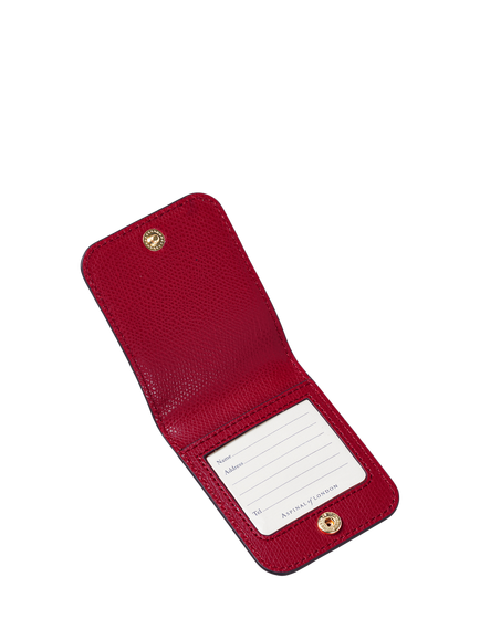 Aspinal of London Leather Travel Luggage Tag - view 2, Cherry