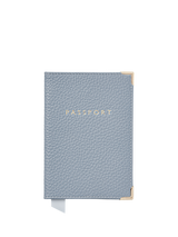 Aspinal of London Leather Passport Cover, Sky Blue