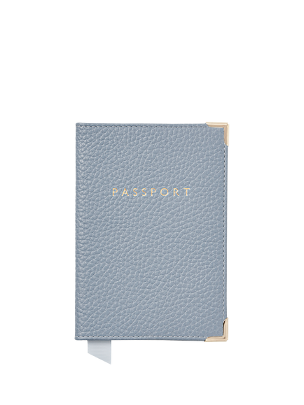 Aspinal of London Leather Passport Cover, Sky Blue, Sky Blue