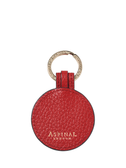 Aspinal of London Leather Bee Keyring, Cardinal Red - view 2, Cardinal Red