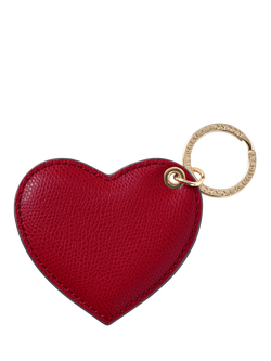 Aspinal of London Leather Heart Keyring - view 2, Cherry