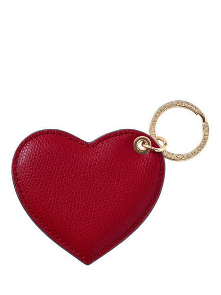 Aspinal of London Leather Heart Keyring - view 2, Cherry