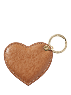 Aspinal of London Leather Heart Keyring - view 2, Caramel