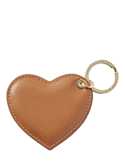 Aspinal of London Leather Heart Keyring - view 2, Caramel