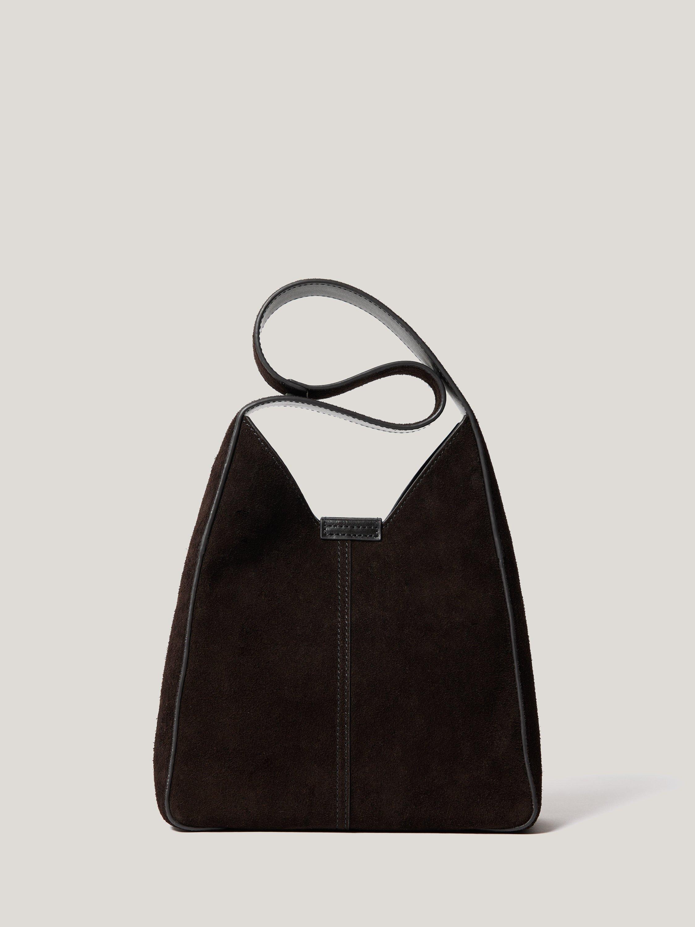 Product image 4 of 7, which shows Jigsaw Mini Heckfield Suede Tote Bag, Chocolate