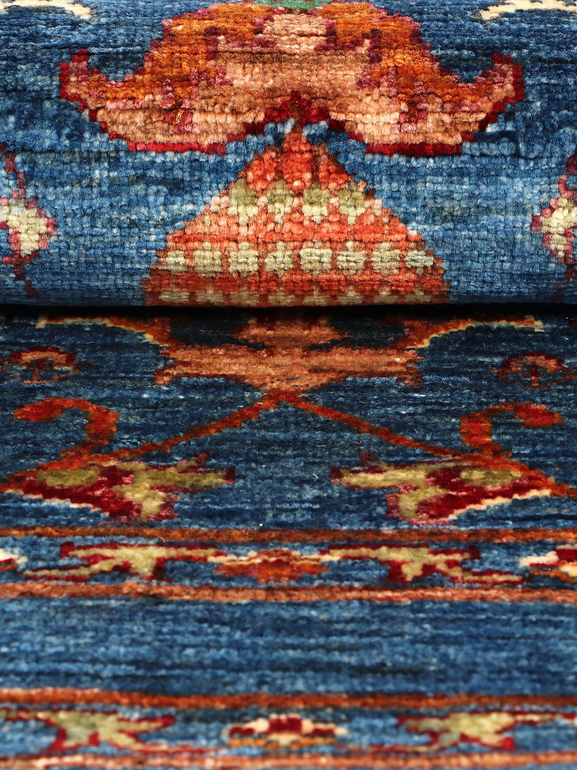 Gooch Oriental Sultani Pure Wool Rug, Blue, L121 x W86 cm