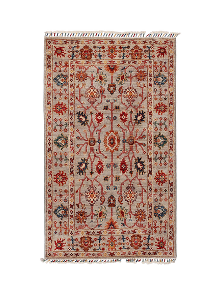 Gooch Oriental Sultani Pure Wool Rug, Grey, L150 x W88 cm, Grey