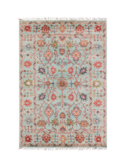 Gooch Oriental Sultani Pure Wool Rug, Aqua, L178 x W126 cm, Aqua