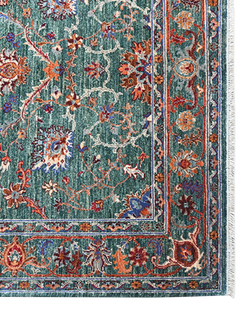 Gooch Oriental Sultani Pure Wool Rug, Green, L189 x W151 cm - view 2, Green