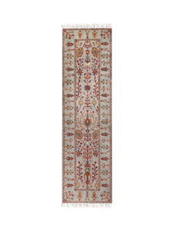 Gooch Oriental Sultani Pure Wool Runner Rug, Grey, L243 x W70 cm, Grey