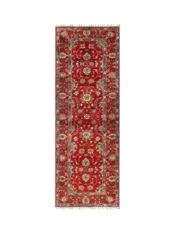Gooch Oriental Sultani Pure Wool Runner Rug, Red, L248 x W83 cm, Red