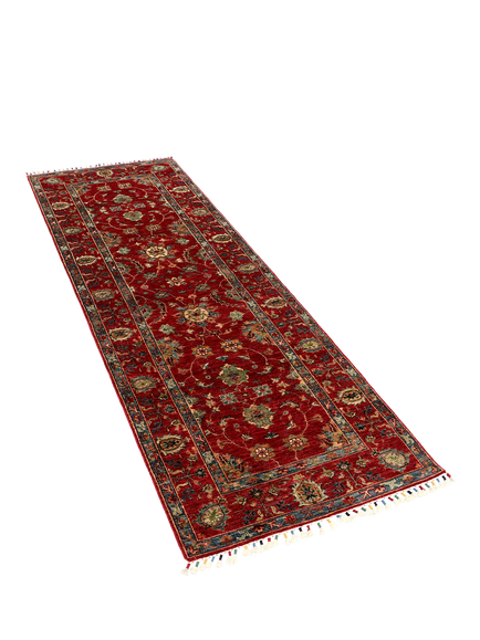 Gooch Oriental Sultani Pure Wool Runner Rug, Red, L248 x W83 cm - view 2, Red