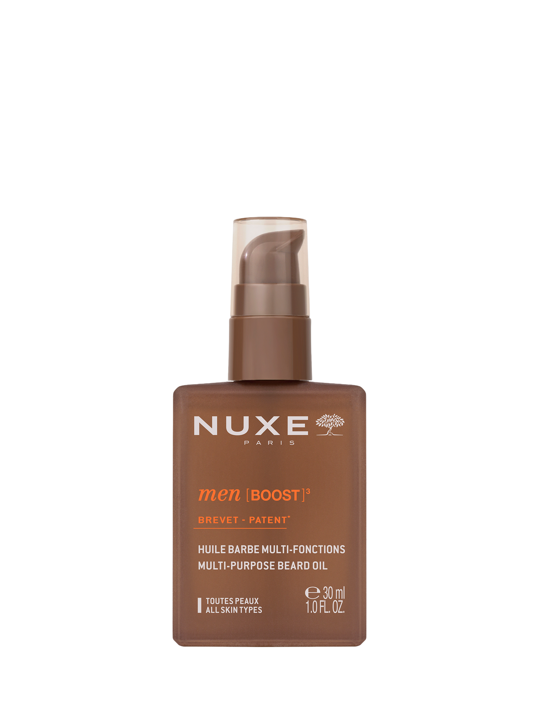 Product image 1 of 4, which shows NUXE Men [BOOST]³ Multi-Purpose Beard Oil, 30ml