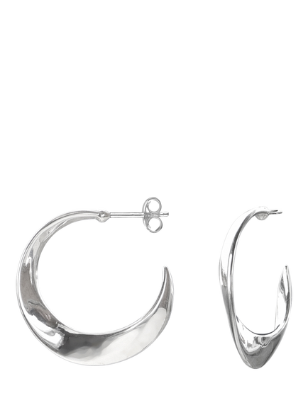 Nina B Curved Hoop Earrings, Silver, Silver