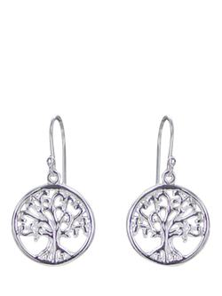 Nina B Tree of Life Drop Earrings, Silver, Silver