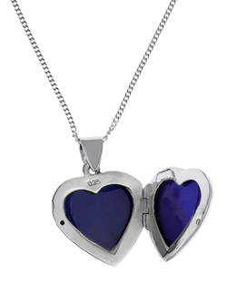 Nina B Sterling Silver Heart Locket Chain Necklace - view 2, Silver