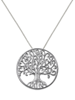 Nina B Tree of Life Pendant Necklace, Silver, Silver