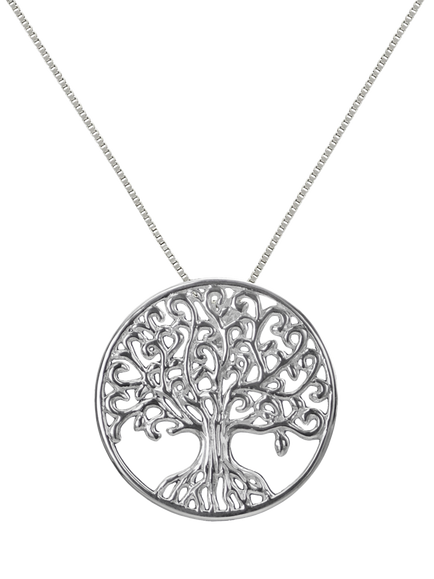 Nina B Tree of Life Pendant Necklace, Silver, Silver