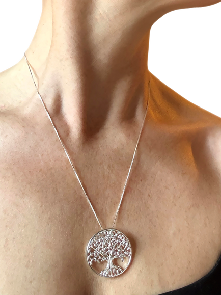 Nina B Tree of Life Pendant Necklace, Silver - view 2, Silver