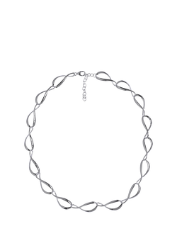 Nina B Sterling Silver Ripple Link Necklace, Silver