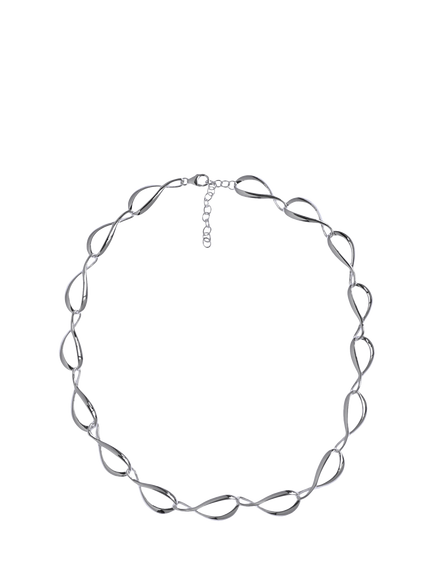 Nina B Sterling Silver Ripple Link Necklace, Silver