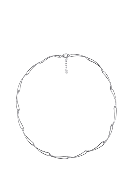 Nina B Sterling Silver Slim Loop Link Necklace, Silver