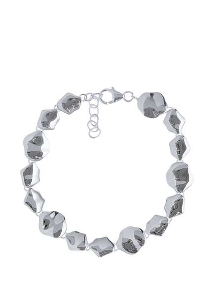 Nina B Sterling Silver Pebble Link Bracelet, Silver Silver