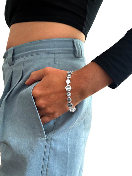 Nina B Sterling Silver Pebble Link Bracelet - view 2, Silver Silver