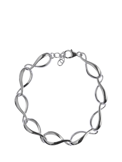 Nina B Sterling Silver Ripple Link Bracelet, Silver