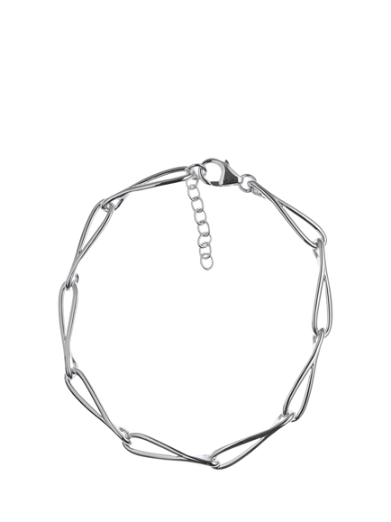 Nina B Sterling Silver Slim Loop Link Bracelet, Silver