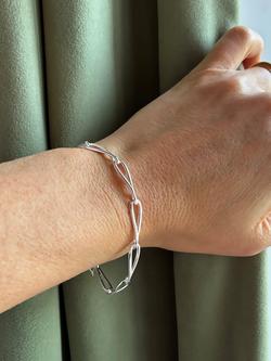 Nina B Sterling Silver Slim Loop Link Bracelet - view 2, Silver