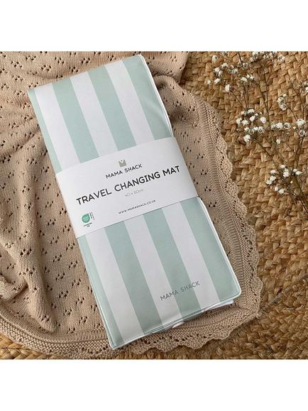MAMA SHACK Foldable Travel Changing Mat, Stripe Sage - view 2, Stripe Sage
