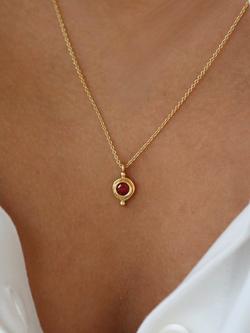 Ottoman Hands Birthstone Necklace - view 2, January