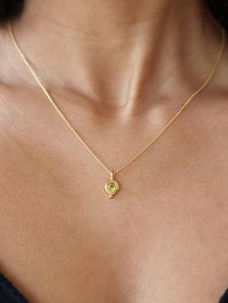 Ottoman Hands Birthstone Necklace - view 2, August