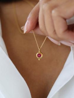 Ottoman Hands Birthstone Necklace - view 2, July