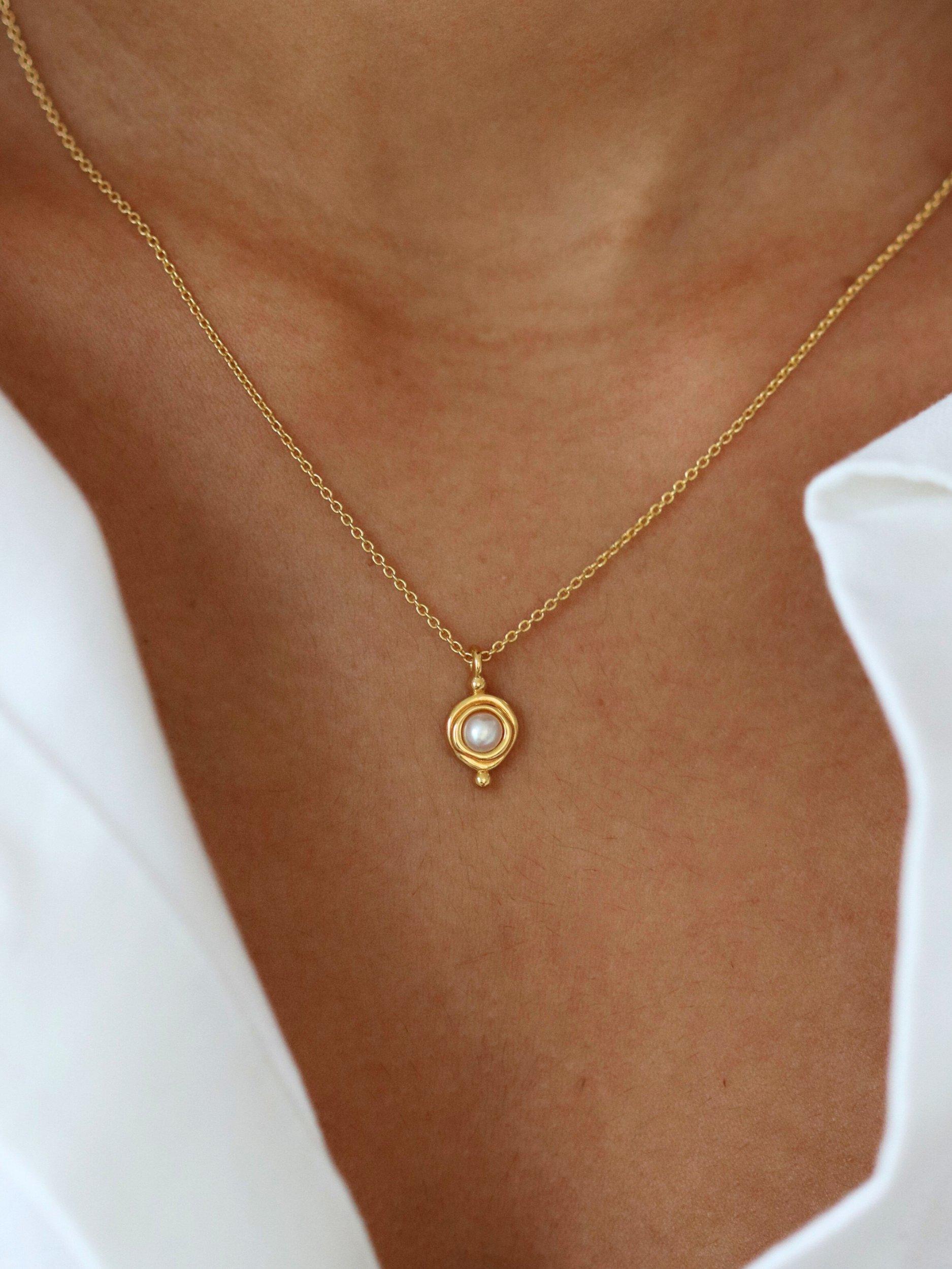 Product image 2 of 3, which shows Ottoman Hands June Birthstone Necklace