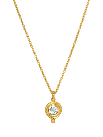 Ottoman Hands Birthstone Necklace, April
