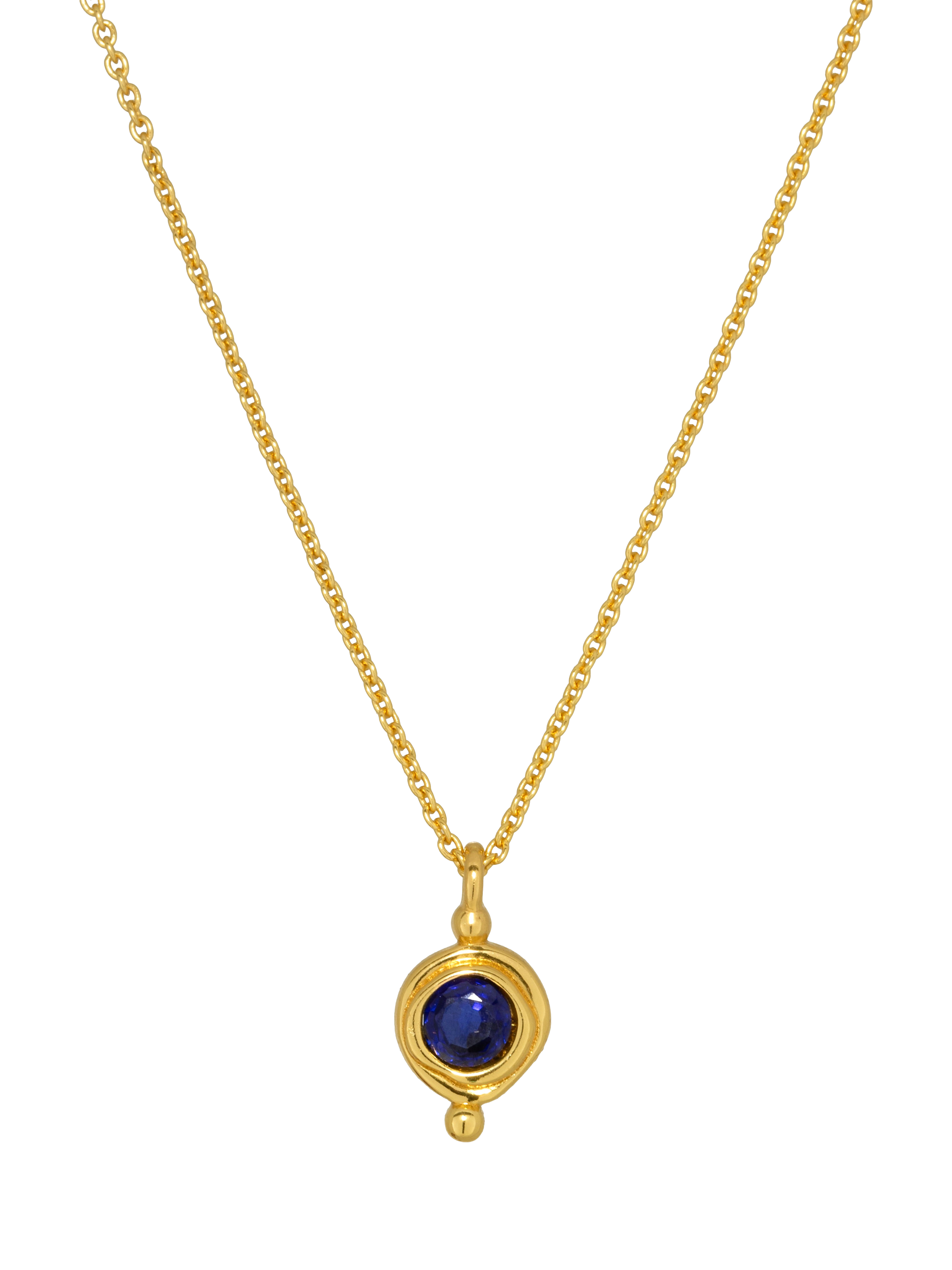 Product image 1 of 3, which shows Ottoman Hands September Birthstone Necklace, Gold