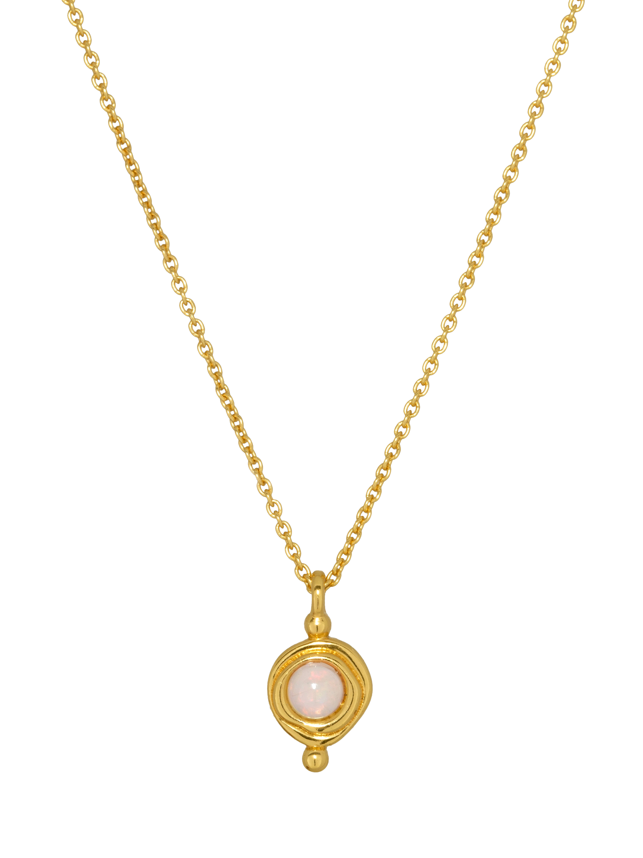 Product image 1 of 3, which shows Ottoman Hands October Birthstone Necklace, Gold