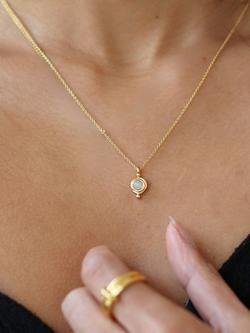 Ottoman Hands Birthstone Necklace - view 2, October