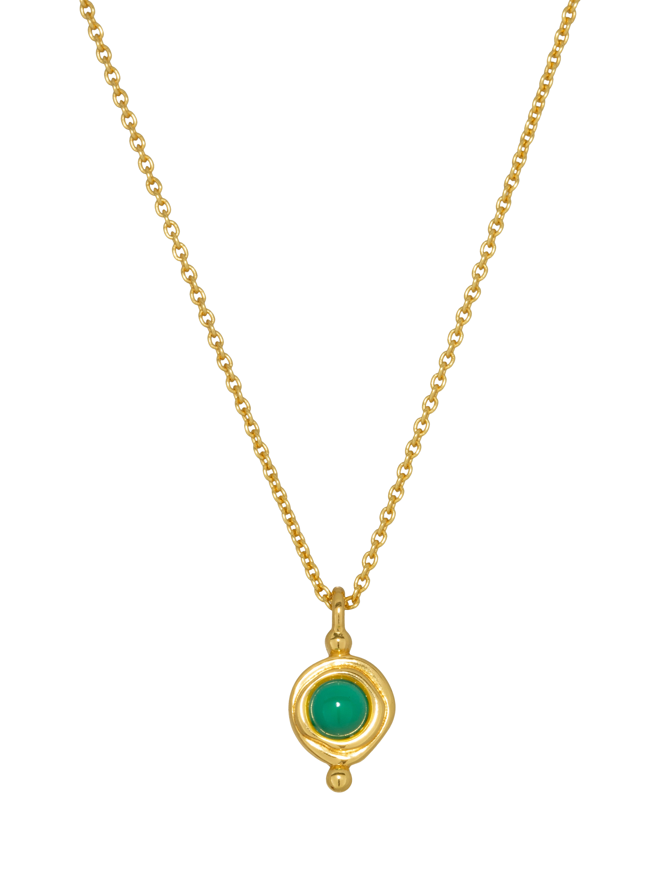 Product image 1 of 3, which shows Ottoman Hands May Birthstone Necklace, Gold