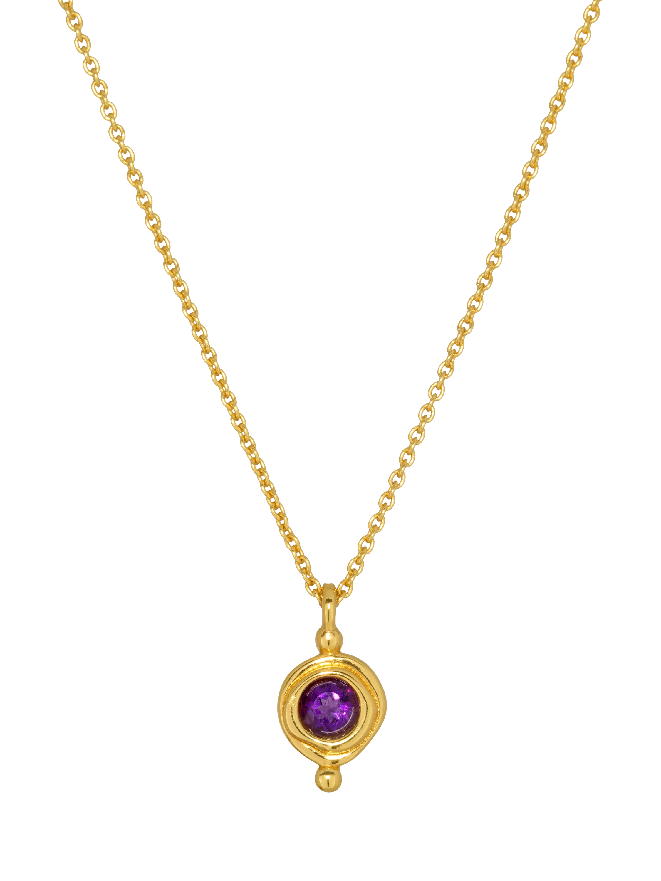 Product image 1 of 3, which shows Ottoman Hands February Birthstone Necklace