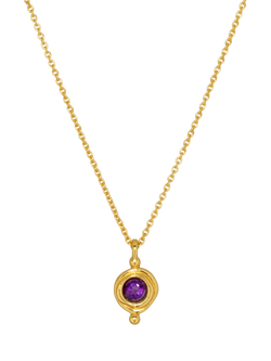 Ottoman Hands Birthstone Necklace, February