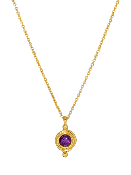 Ottoman Hands Birthstone Necklace, February