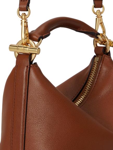 Lauren Ralph Lauren Blaike Mini Leather Shoulder Bag, Black - view 2, Lauren Tan