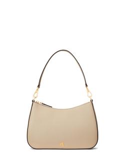 Lauren Ralph Lauren Danni Leather Shoulder Bag, Carson Blue, Birch Tan