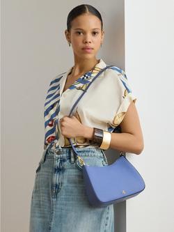Lauren Ralph Lauren Danni Leather Shoulder Bag, Carson Blue - view 2, Carson Blue